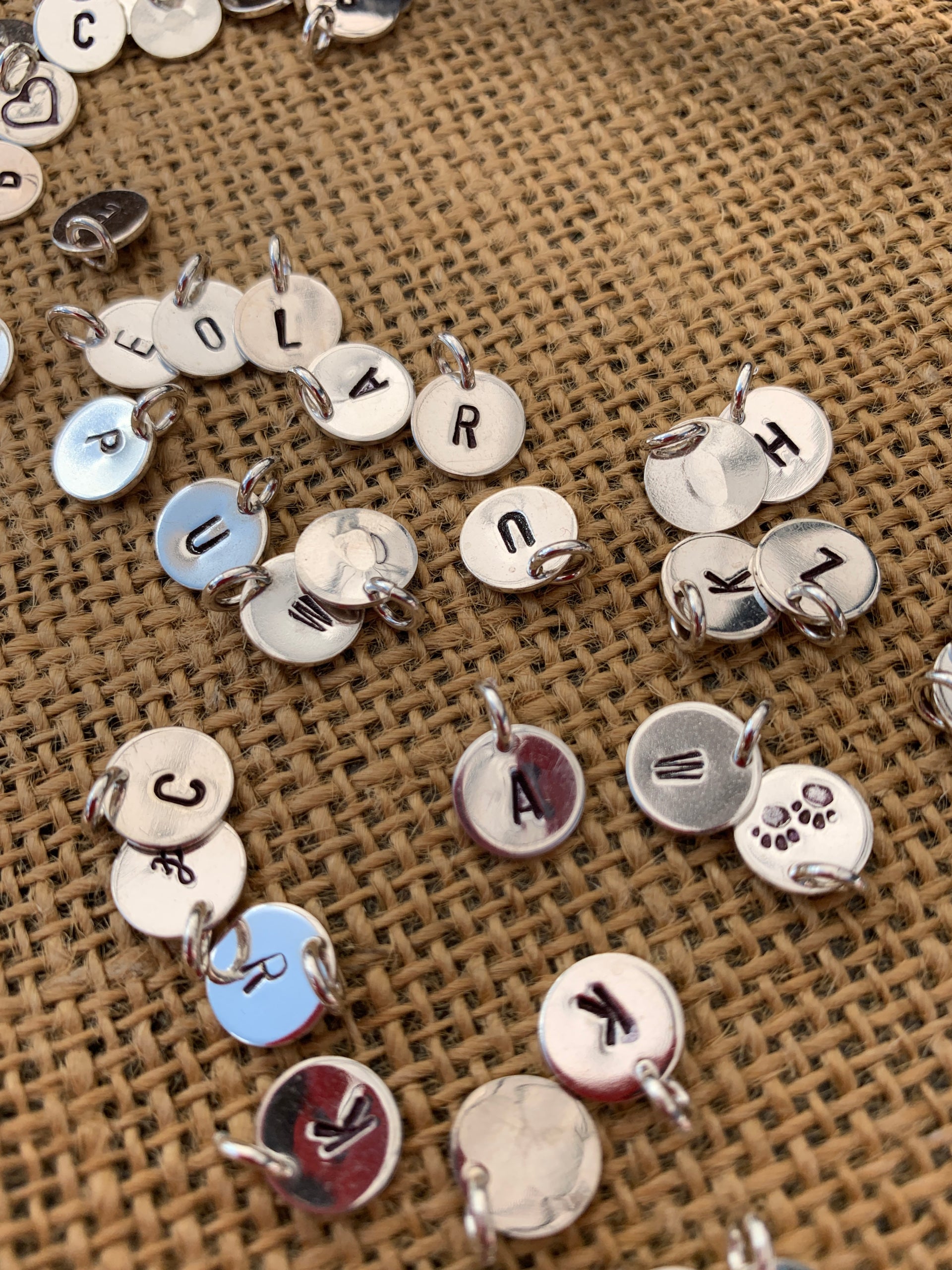 Hand Stamped Charm Only - Circles